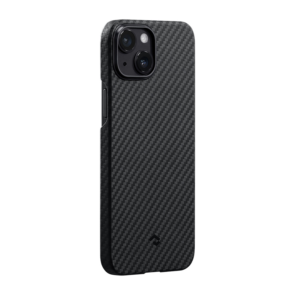 Pitaka Ultra-Slim Classic Serisi iPhone 14 M-safe Şarj Özellikli 1500D Aramid Fiber Black-Grey Twill Kılıf Pitaka Ultra-Slim Classic Serisi iPhone 14 M-safe Şarj Özellikli 1500D Aramid Fiber Black-Grey Twill Kılıf